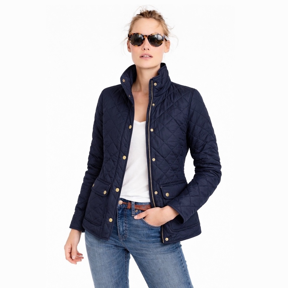 J.CREW Quilted Navy Blue Puffer Field Jacket S - Picture 10 of 10